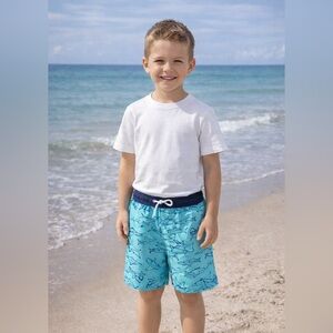 Amazon Kids Swim Trunks - Blue with Shark Print